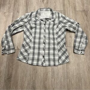 Columbia Utility Women's Long Sleeve Plaid button down Shirt Size Large